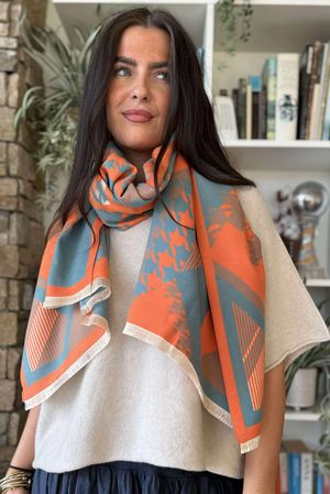 Hanbury Scarf Aperol & Sage /50=